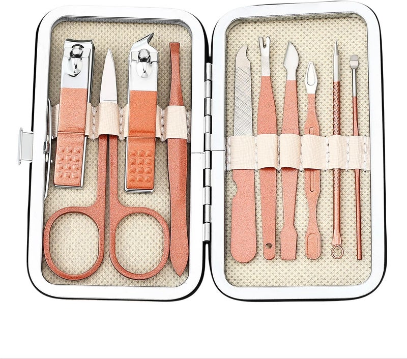 FIXBODY Nail Clippers Set, 10 PCS Professional Manicure Set and Pedicure Kit with Travel Case,Stocking Stuffers, Christmas Gift for Men and Women - Image 1